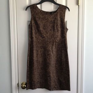 Vegan Leather Brown Shift Dress